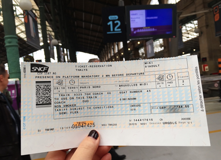 パリ北駅（Paris Nord） タリス 切符